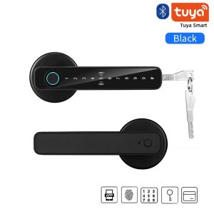 AI Sensor Smart Fingerprint Lock: WiFi Connected Digital Door Lock with Tuya App 6 Ways Entry No Drill Electronic Lock for Home