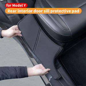 Suitable for 21-24 Tesla Model Y rear door sill bar welcome velvet anti step and anti kick protection pad interior accessories