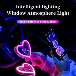 Window neon lights triangular windows heart-shaped lights illuminated heart-shaped decorations car interface wireless remot