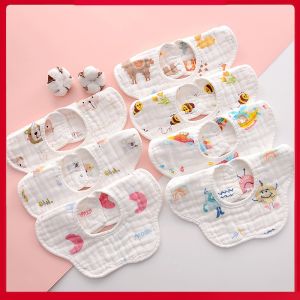 Pure Cotton Baby Bibs Newborn Neck Type Waterproof Spill Proof Thin Summer Style for Boys And Girls Baby Spill Proof Bibs