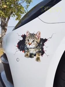 Cute Cat 3D Car Sticker / Wall Stickers Vinyl Cute 3D Kitten Cat Bedroom Fridge Decal Home Mural Art Decor