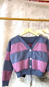 Atasan Wanita POP CROOPE BUTON SWEATER Outer Wanita - Cadangan Wanita Premium