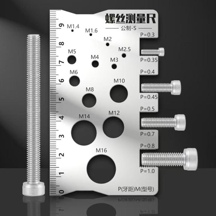 Drill Hog Metric Screw Checker – Bolt Thread Pitch Tool, Metal, US Made