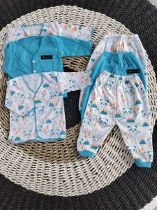 paket hemat pakaian bayi 0 sampai 3 bulan seri biru