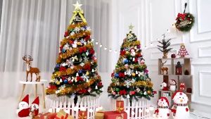 Sincecu Elegant Emerald Green PVC Christmas Tree 4FT/5FT/6FT/7FT/8FT - Realistic Holiday Decor for Home & Parties 4-7FT Realistic PVC Xmas Tree - Emerald Green Holiday Decor for Home & Parties