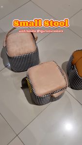 *READY STOCK* Nordic Home Small Stool Home Small Chair Fashion light luxury Saddle Stool Small Ottoman With PVC leather handle