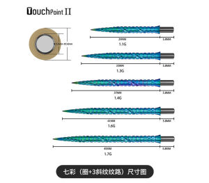 3PCS CUESOUL TOUCH POINT II Original Steel Dart Tip Replacement Dart Pin Steel Points Collar Design Titanium Coated