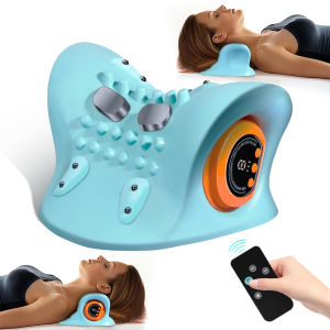 Neck Massager Rechargeable Portable Neck Pillows Frequency PulseRemote ControlNeck and Shoulder Massager with Heat for Pain Relief and Muscle Relax