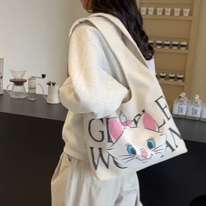 Gentlewoman Rainbow Smile Flower Canvas Bag 2026 New Fashion and Versatile Hand-held Shoulder Bag