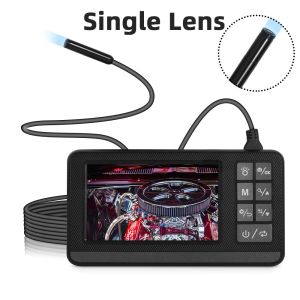KERUI Dual Lens Industrial Endoscope Inspection Camera 4.3" LCD With Light HD 1080P IP67 Waterproof Borescope LED Sewer Car