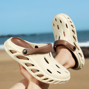 Summer Mens Sandals Anti-Slip Soft Bottom Breathable Slip-On Beach Shoes Couples Comfortable Clog Style Slippers