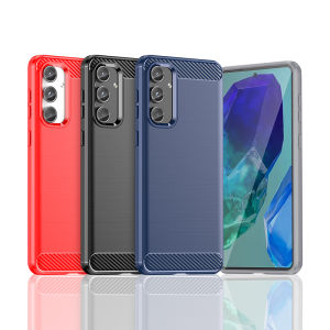 Samsung Galaxy M55/C55 Carbon Fiber Pattern Phone Case Full Cover Anti-Fingerprint Anti-Drop Soft Shell Rugged Shield Business Style