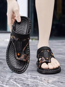 Nanjiren | Slip-Resistant Leather Sandals for Men Flip Flop Style