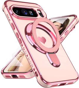 Luxury Fashion Glossy Plating Skin Feel Phone Case for Google Pixel 11 Pro XL 8 9 10 Pro 10A 9A 8A Magnetic Holder Protect Cover