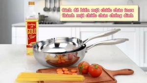 Chảo Inox 3 lớp đúc liền khối miệng rót Kalpen Zenger size 20/24/26/28cm bảo hành 5 năm - Hàng chính hãng