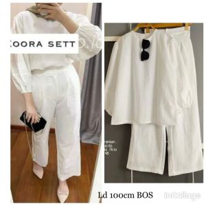 Ready setelan bahan crinckle terbaru / atasan dan celana wanita dewasa / Grosir setelan Murah / setelan kekinian 2022/ celana dan atasan modern