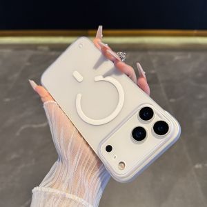 Slim Transparent Frosted Magnetic Phone Case for Apple 17Promax Large Hole Lens Air Cooling Wireless High Drop Resistance Simple Style