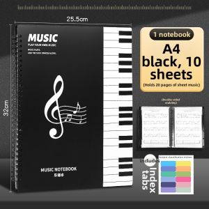 ka ba xiong | Black A4 Transparent Music Sheet Folder Adjustable