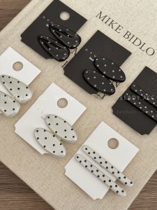 Pearl Polka Dot Oval Hair Clip Womens Forehead Fringe Duckbill Hair Clip Stylish Versatile Hair Accessories Side Bangs Clamp