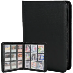 9 Pocket Zipper Card Binder Premium PU Cover Zip Binder for Cards Durable Side Loading Card for Game Cards
