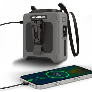 10000mAh พัดลมเอวสวมใส่ได้ 16000RPM 5 ความเร็วและแสง 40H ระบายความร้อนสําหรับสถานที่ทํางานกลางแจ้งการเดินทางเหมาะสําหรับกีฬากลางแจ้ง