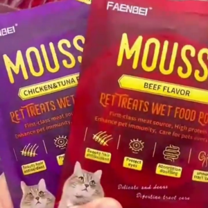 Faenbei Cat Mousse Chicken Tuna Beef Kitten Cat Pouch Wet Food 85G