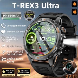 Đồng Hồ Thông Minh T-Rex 3 Ultra Dành Cho Nam Tích Hợp GPS La Bàn Chống Nước 5ATM Pin 580mAh Màn Hình AMOLED 1.46 Inch Dây Đeo Thể Thao Hỗ Trợ Gọi Bluetooth Theo Dõi Sức Khỏe & Giấc Ngủ