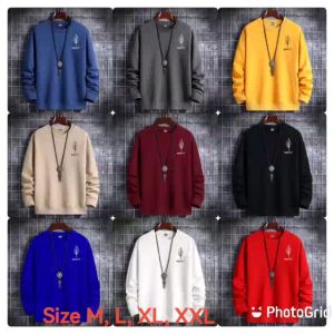 Promo Sweater Keren Kaos Pria Distro Logo Daun Memory Crewneck Trendy Sweatshirt Elegan Sweter Bagus