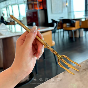 Atlantis Sea God Poseidon Trident 304 Stainless Steel Western Dining Fork Main Course Salad Fork Elegant Dinnerware Set