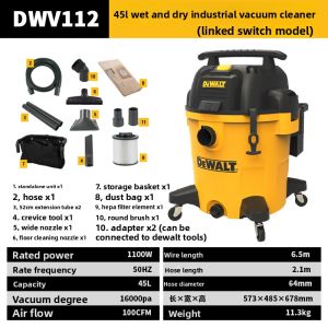 DeWalt | High-Power Large-Capacity Wet/Dry Industrial Vacuum Cleaner 23L