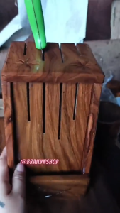 Wooden knife box holder handcrafted