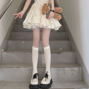 Lace Trim Butterfly Knot Mid-Calf Socks for Women Summer White Sweet JK Girl Pure Desire Lace Flower Edge Lolita Style Socks