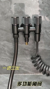 New Stainless steel 3 Way One-in Three-out Angle Valve Washing Machine Balcony Three Head Water Tap