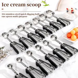 Stainless Steel Ice Cream Scoop Cookie Scoop Multipurpose Ice Cream Spoon Fruit Scooper Melon Ball Dough Baking Kitchen Tools