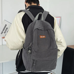 OUDENGPAI | Large Capacity Canvas Backpack Mens School Bag Retro Artistic Style Double Shoulder Strap Computer Bag For Junior And High School Students