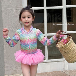 CHUXIU | Mermaid Princess Long Sleeve Swimsuit for Girls