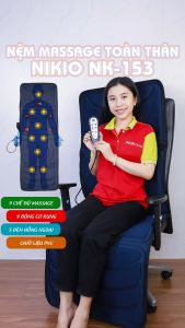 Nệm massage rung toàn thân Nikio NK-153 - Tích hợp đèn hồng ngoại sưởi ấm vai gáy