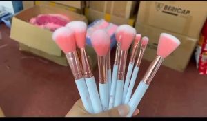 Premium Marble Pattern Makeup Brush Set 10pcs - High-Quality Synthetic Hair Cosmetic Tools with Elegant Case