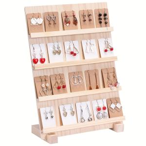Wood Earring Display StandsJewelry Earring Display Holder Wood Earring Card Holder