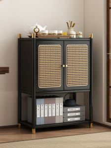 Non-Traditional Tea Cabinet Shelf Tea Room Tea Leaf Placement Stand Small High-End Feel Boho Shelf Bamboo Fiber Board Material