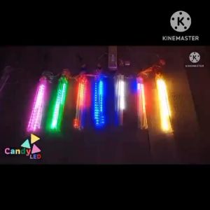 ไฟดาวตก ชูด 8 แท่ง ยาว 50cm ไฟน้ำตก กันน้ำ กันฝน ใช้งานภายนอก มีหลายสี มีคลิป สวยมาก ไฟประดับ ไฟหยดน้ำ LED ไฟLED