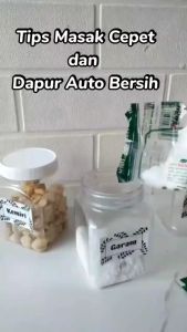 Tempat Bumbu Dapur Minimalis Toples Bumbu Dapur ada tulisannya Wadah Bumbu Dapur Aesthetic Putih 340