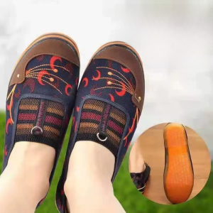 Wide Fitting Canvas Slip-Ons Rubber Sole