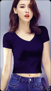 [ Xả Kho Giá Vốn ] Áo thun Nữ croptop cổ tim tay ngắn chất đẹp siêu co giãn chống bai xù