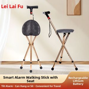 LEZHONGFU | Radios Smart Stool Walking Stick Slip-resistant Multi-functional