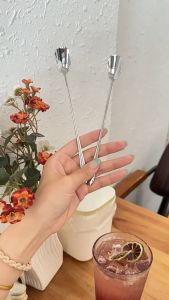 304 Stainless Steel Coffee Spoon Long Handle Stirring Spoon Dinning Fruit Dessert Cocktail Tea Spoon