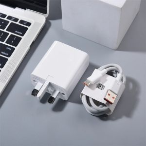 Honor Magic V5 V3 VS3 VS2 7 6 5 Pro 66W UK Charger Super Charge Fast Wall Adapter 6A USB Cable For Honor 100 90 80 70 60 50 Pro