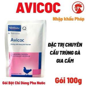 Avicoc 100g Virbac Pháp trị cầu trùng tiêu chảy ra máu bệnh đường ruột Gà gia cầm