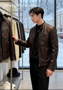 Men Fashion Leather Jacket Streetwear Male Men Leather Suit Jacket Men Slim Fit Blazer Coat Outerwear Casual Biker Jackets