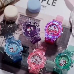 Cute cartoon Hello Kitty Watch LED Light Kids Watch Girls Student Digital Watch high quality